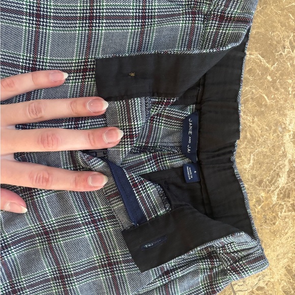 Janie & Jack Blue Plaid Kids Pants - Picture 3 of 3